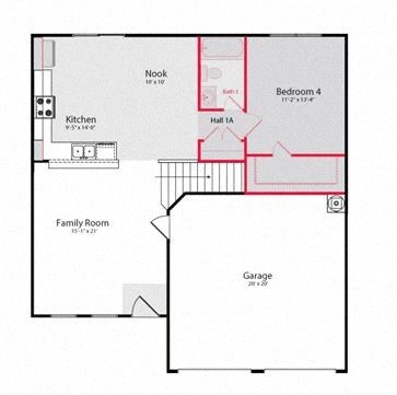 a floor plan of a house with a carport